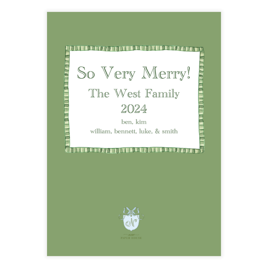 Green Stripes Frame Holiday Card
