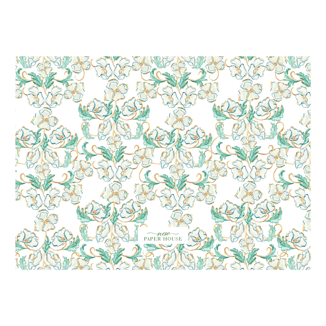 Gilded Magnolia Floral Crest Holiday Card
