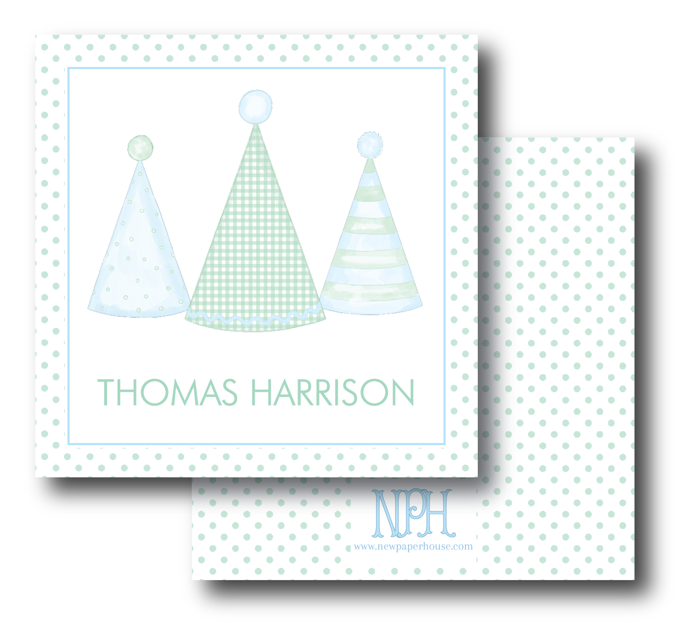Blue Green Party Hats Enclosure Card