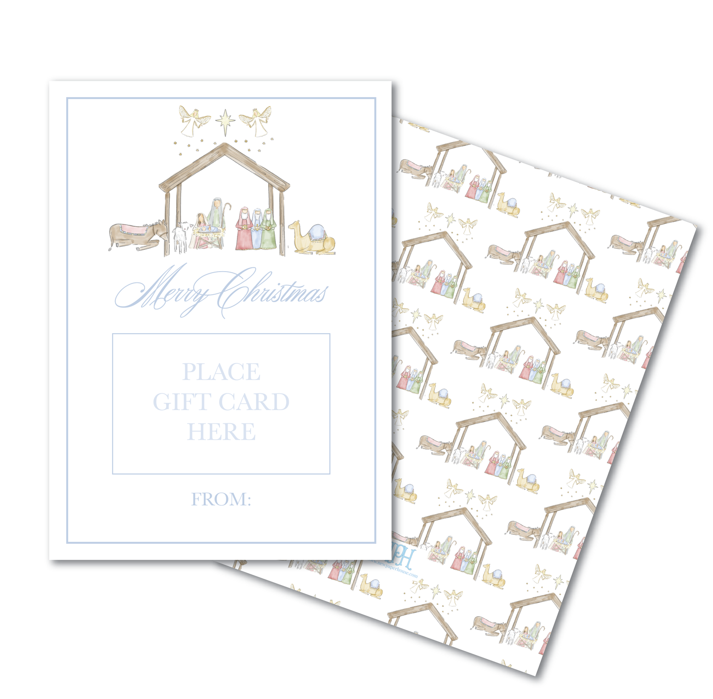 Nativity Scene Holiday Gift Card Holder with Envelope