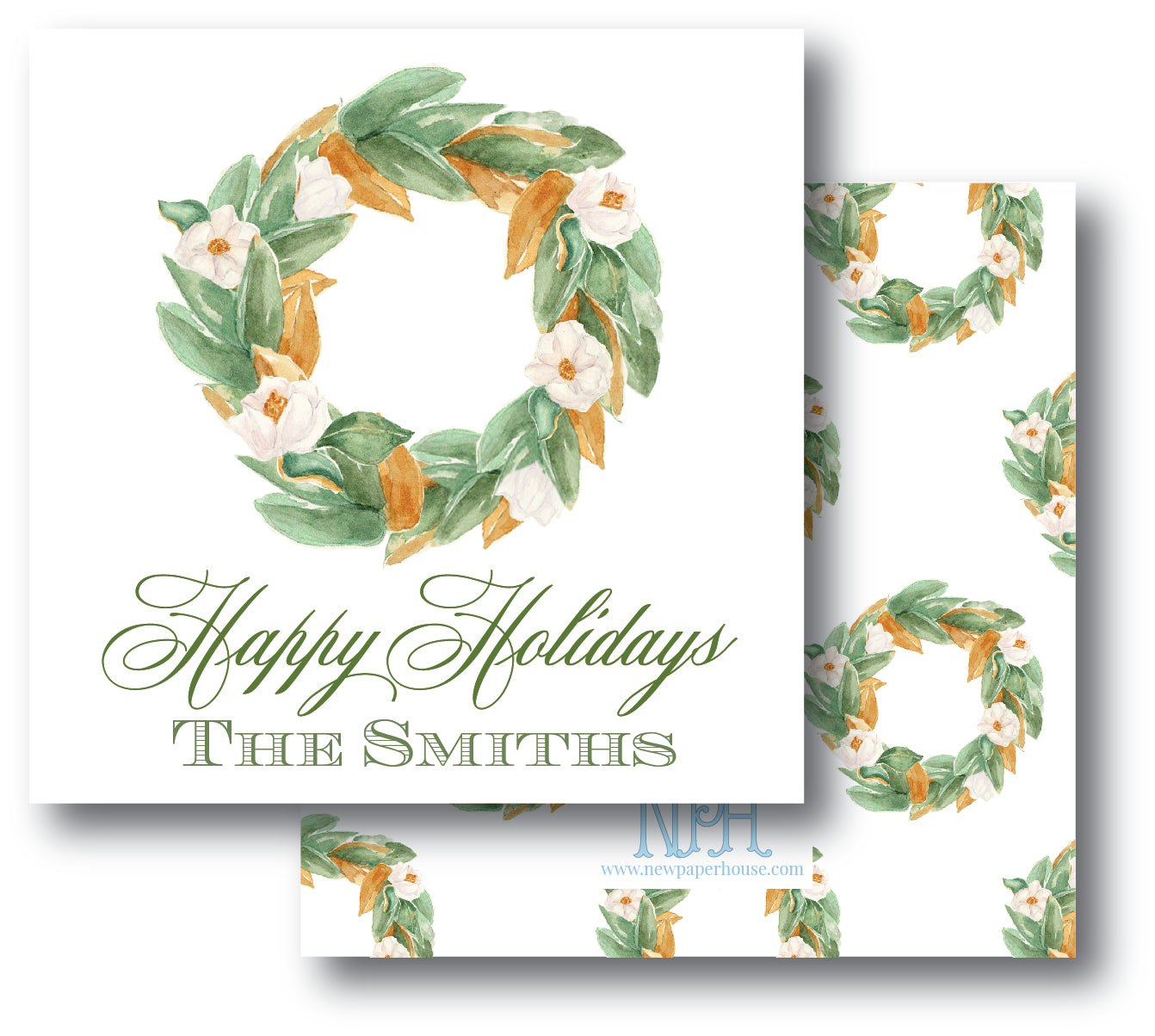 Traditional Magnolia Wreath Enclosure Card