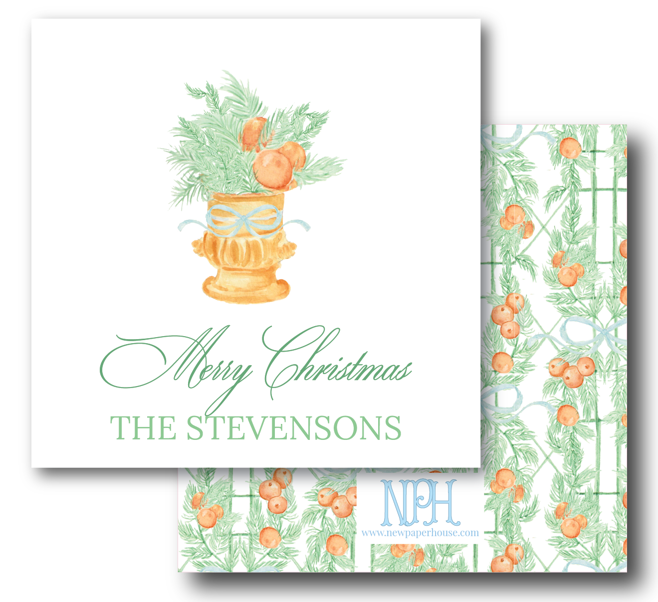 Citrus Christmas Vase Holiday Enclosure Card