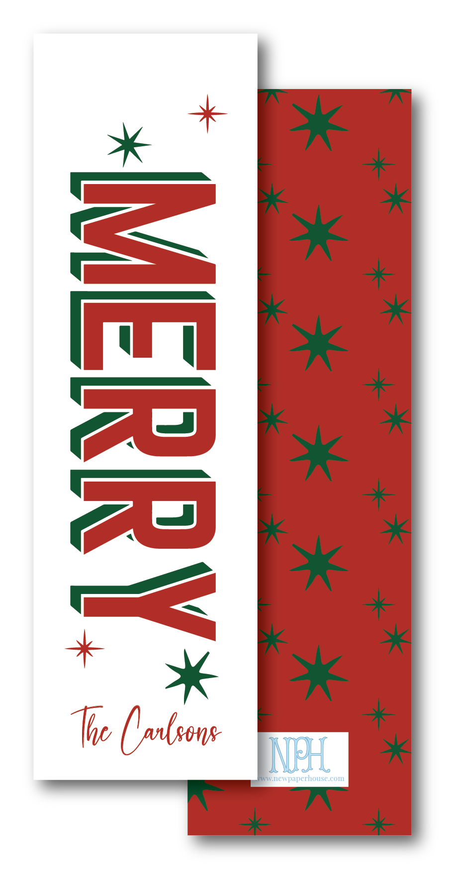 Merry Red/Green Long Holiday Tag