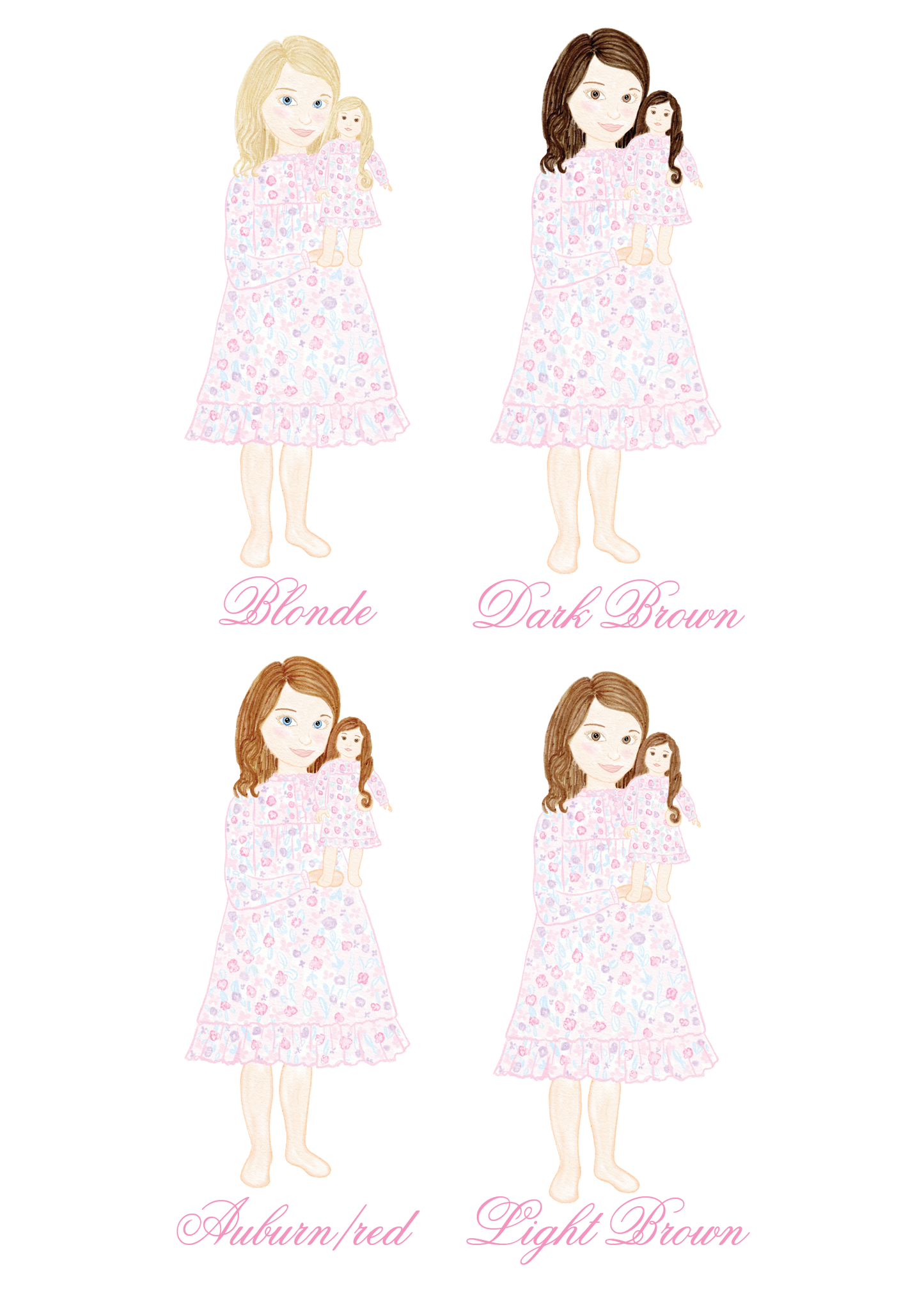 American Girl Doll Birthday Invitation (Customize Girl + Doll Color)