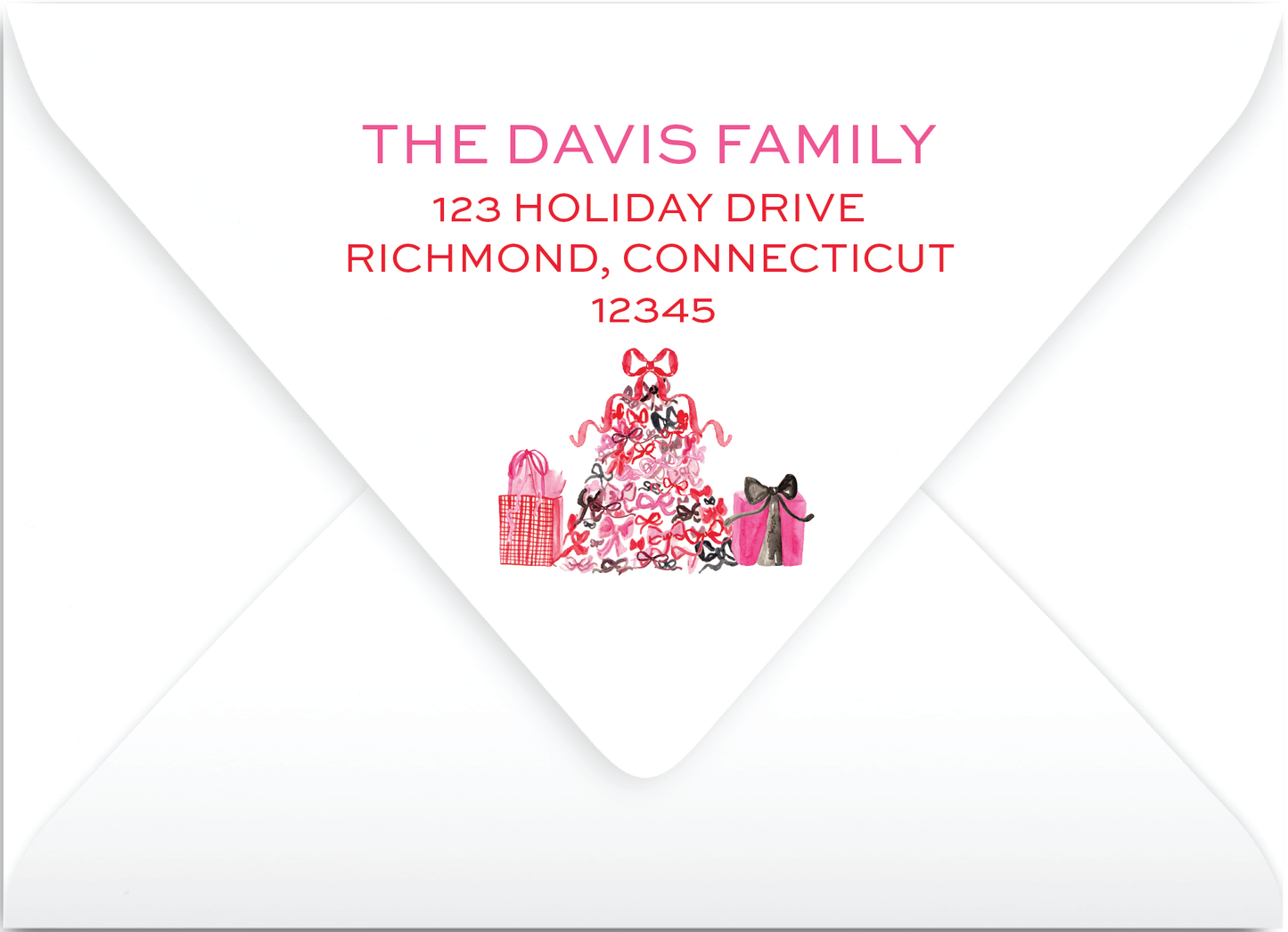 Pink & Red Falala Holiday Card