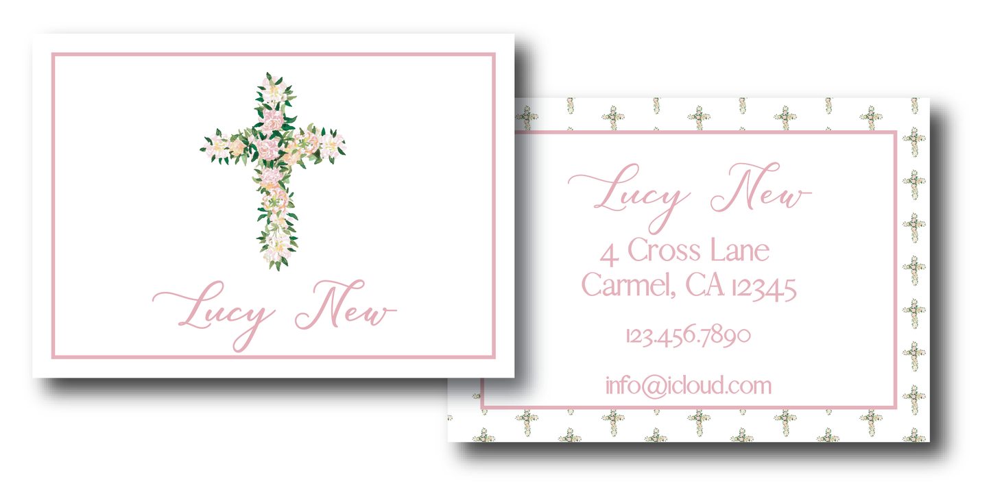Floral Cross Bag Tag