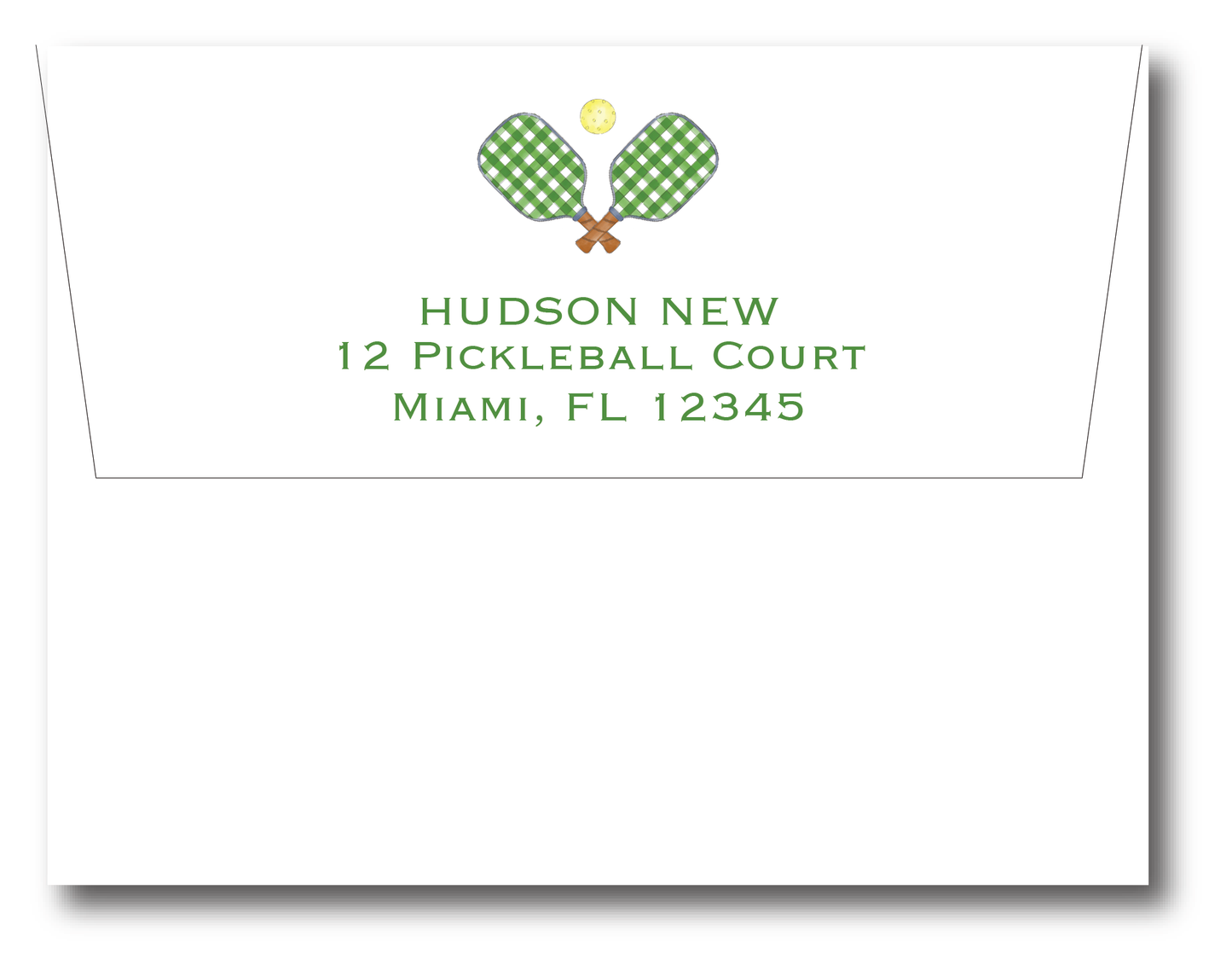 Green Plaid Pickleball Lovers Stationery Set