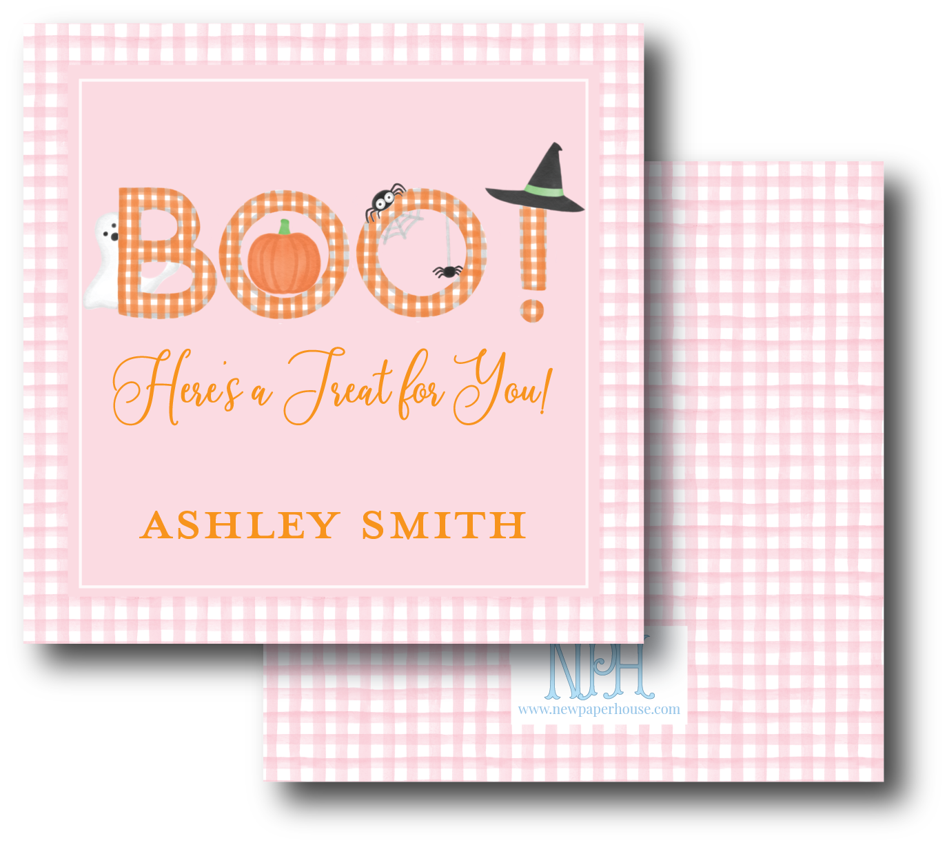 Boo - Pink- Enclosure Card