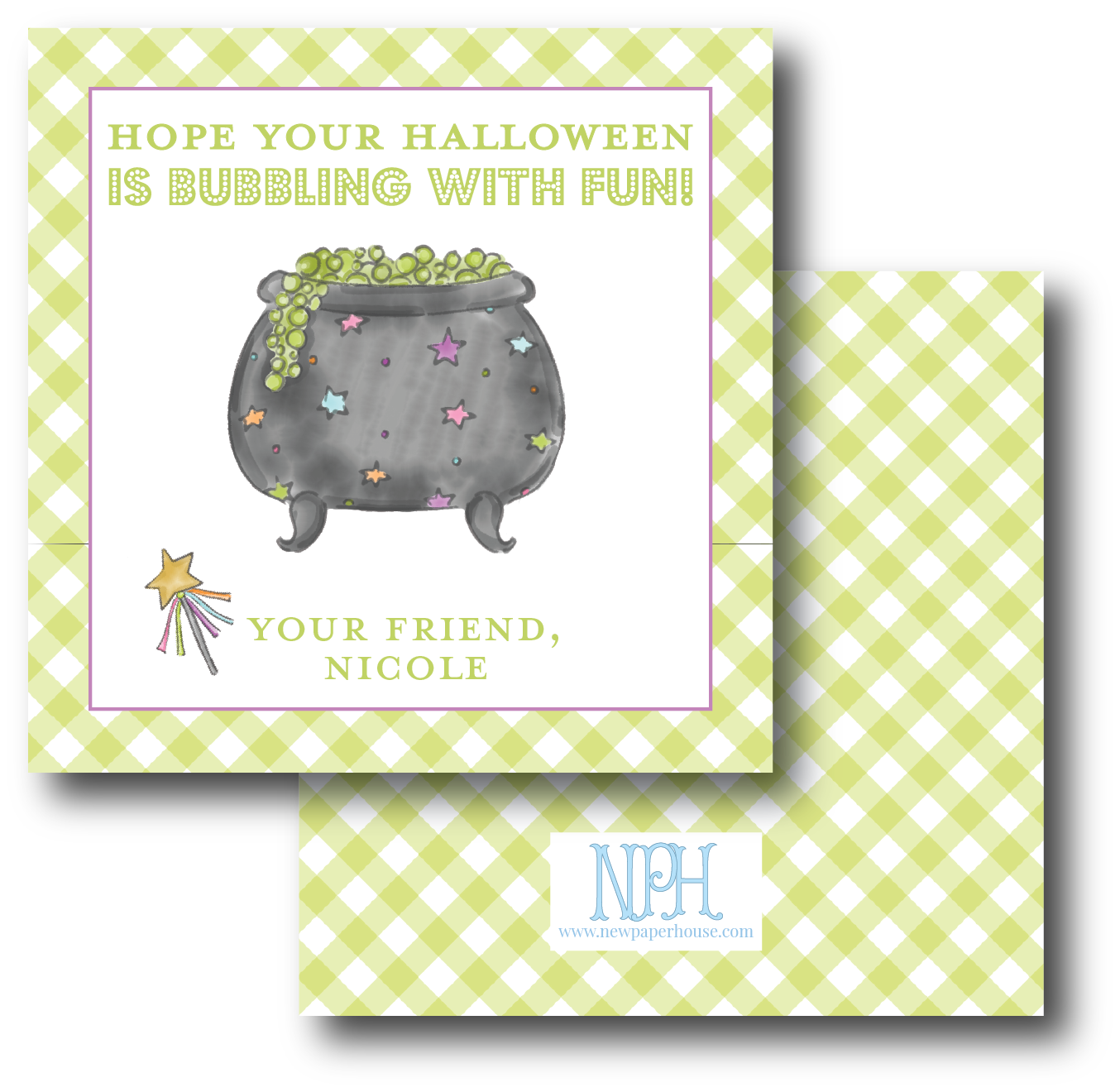 Bubbling With Fun Halloween (Green) Enclosure Card