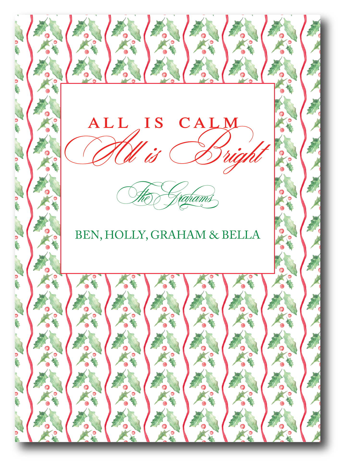 Holly Frame Holiday Card