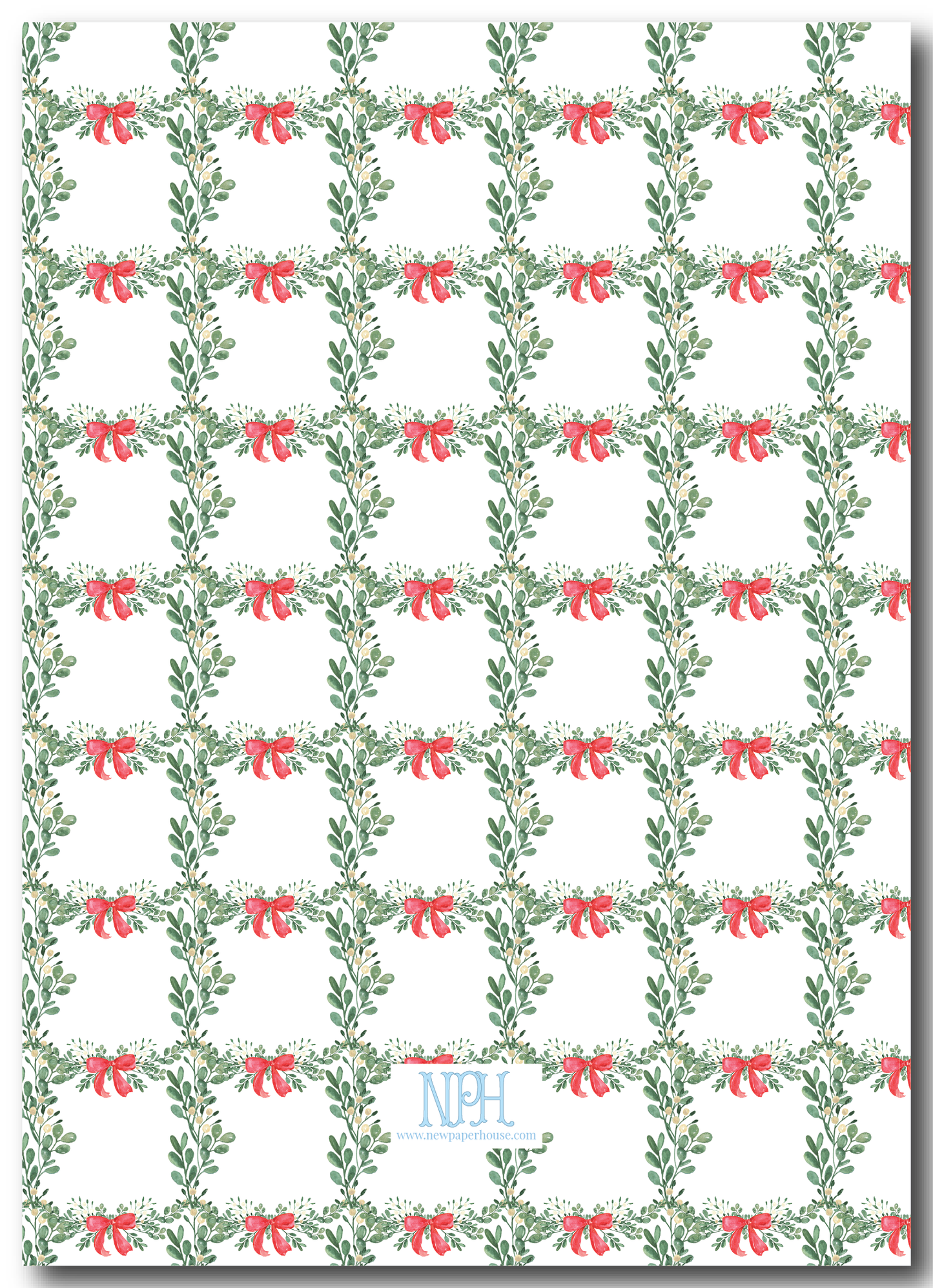 Green & White Wreath Holiday Card