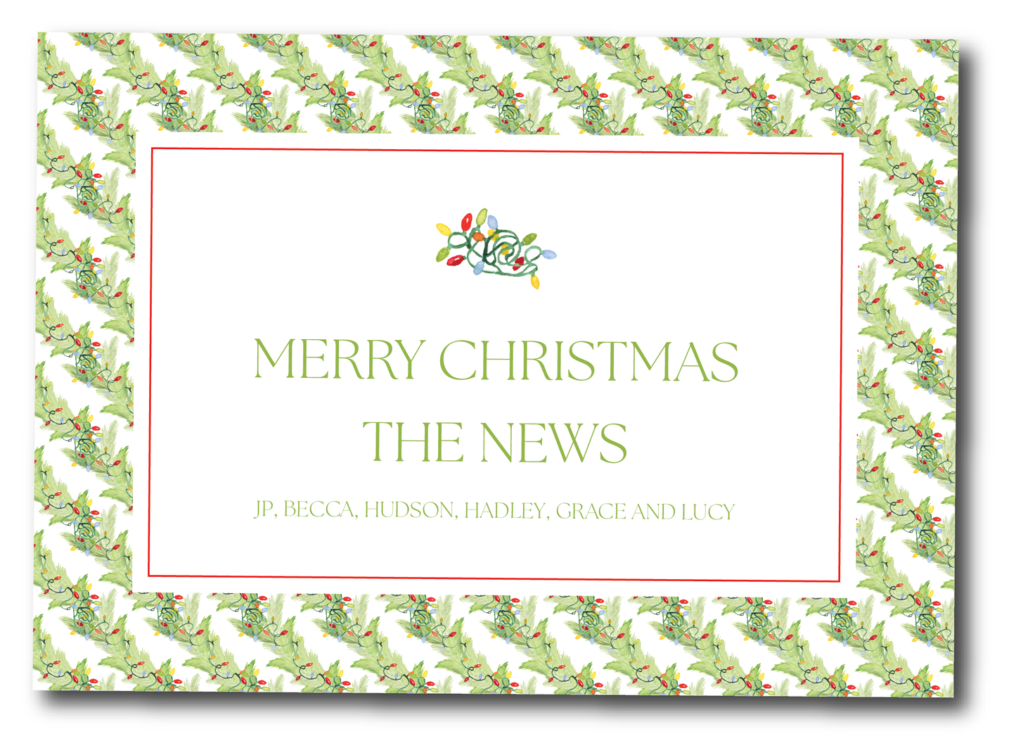 Lights Garland Frame (Landscape) Holiday Card