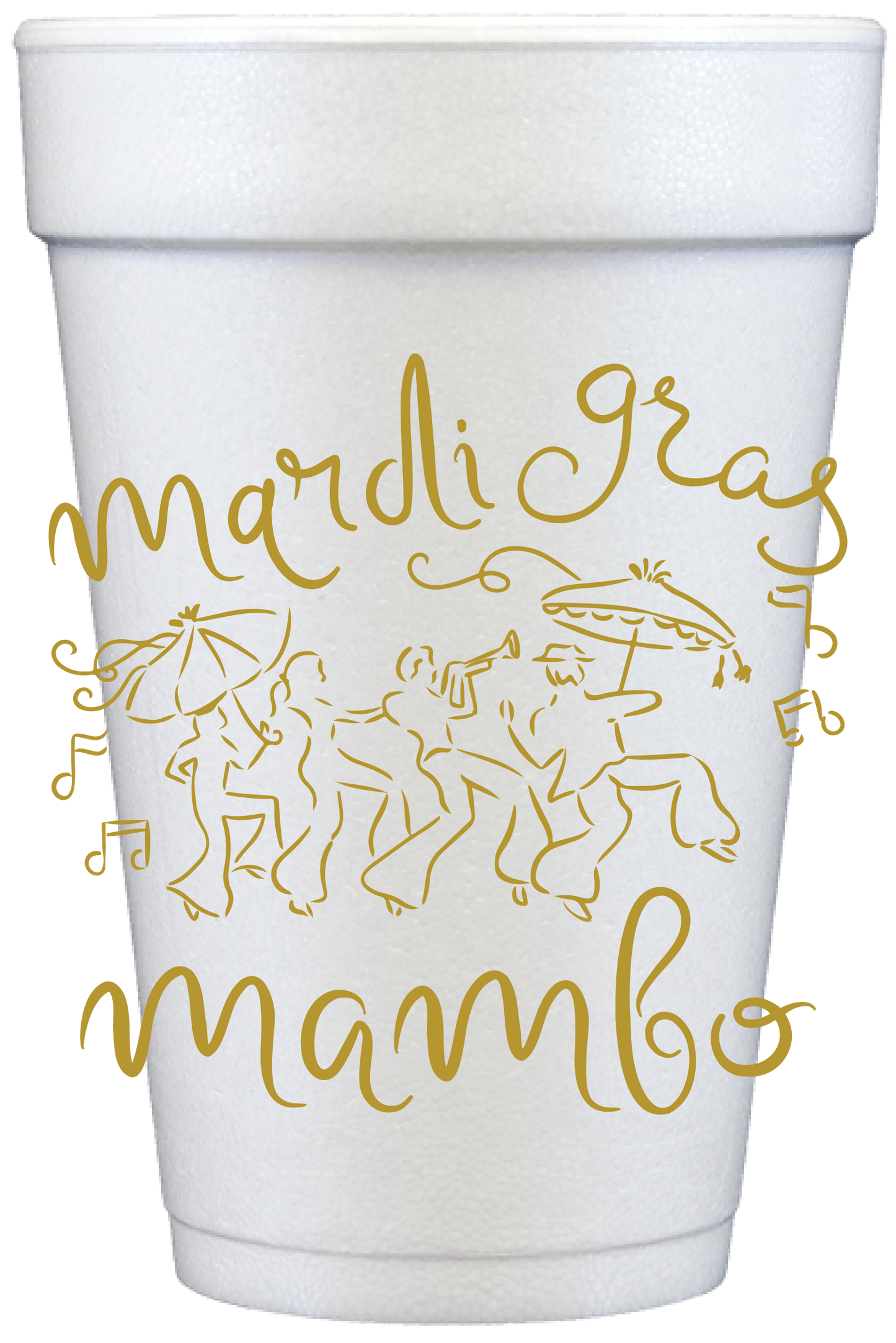 Mardi Gras Mambo Jazz Band 20 oz Foam Cups