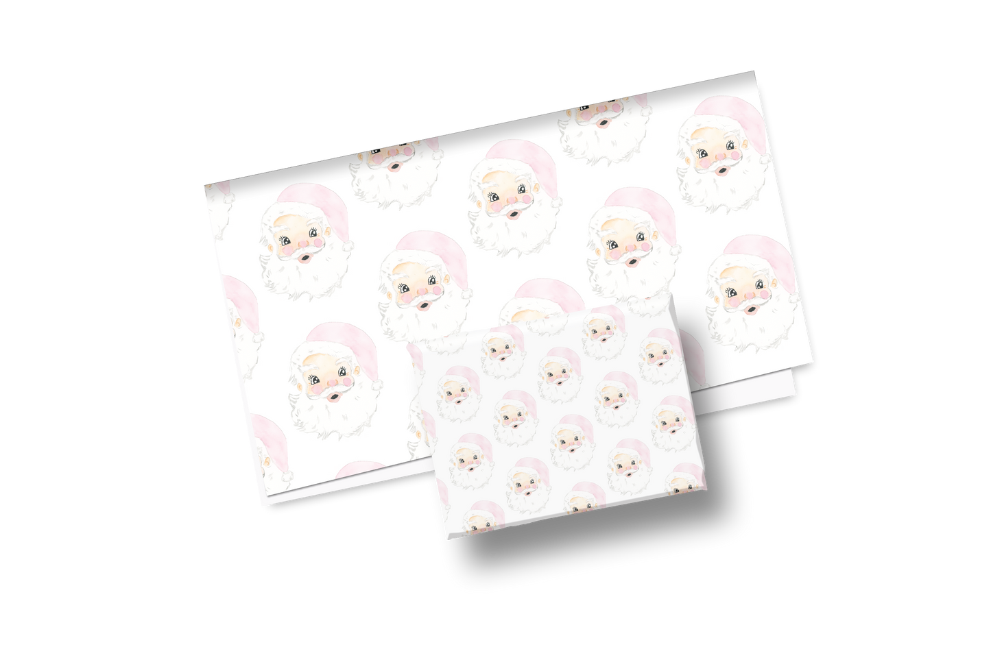 Pink Grand Millennial Santa Holiday Wrapping Paper