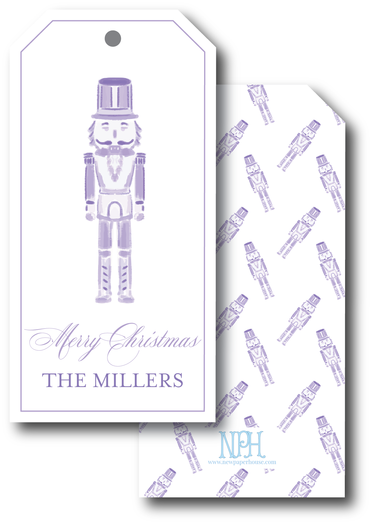 Purple Nutcracker Holiday Gift Tag