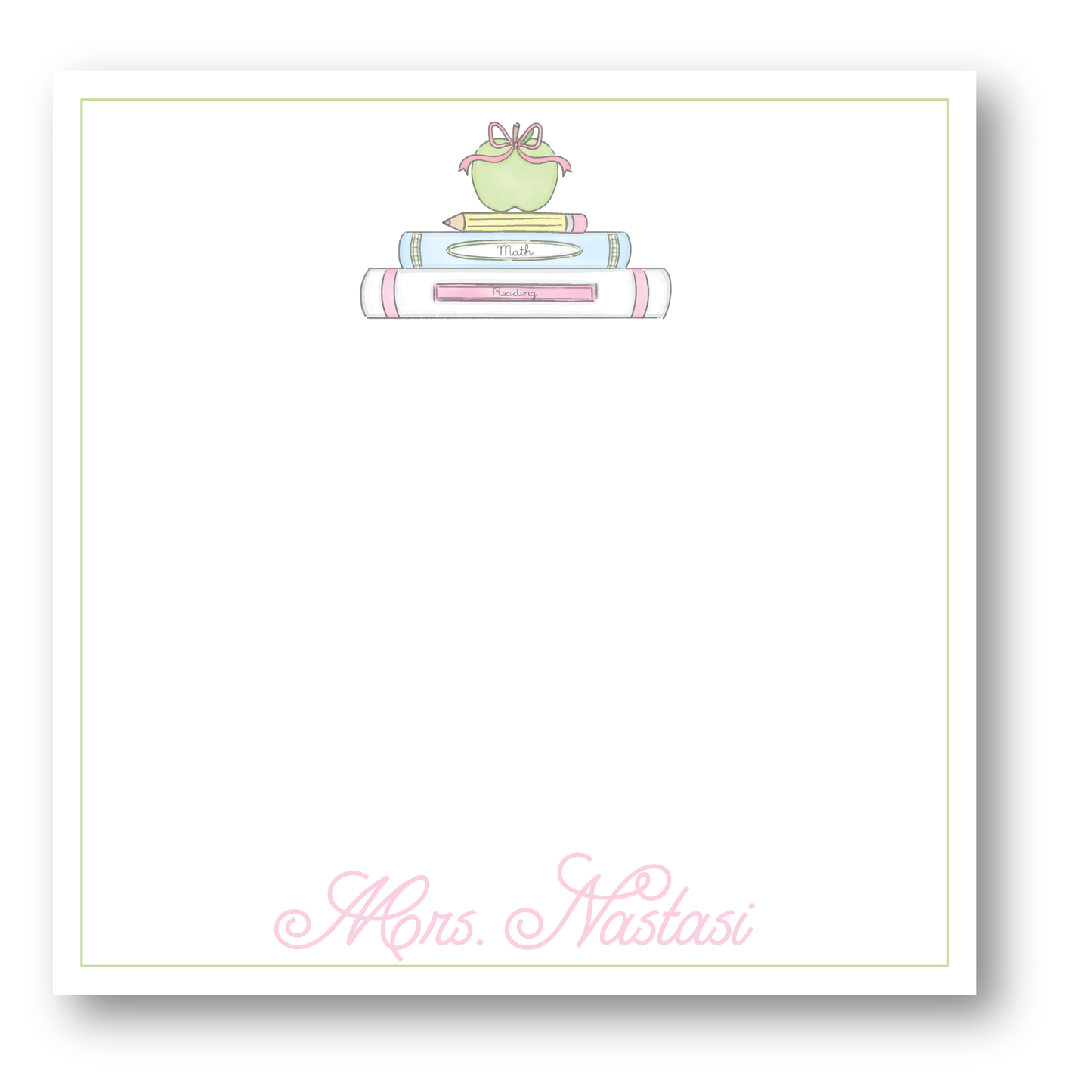 Pastel Pink Books Notepad