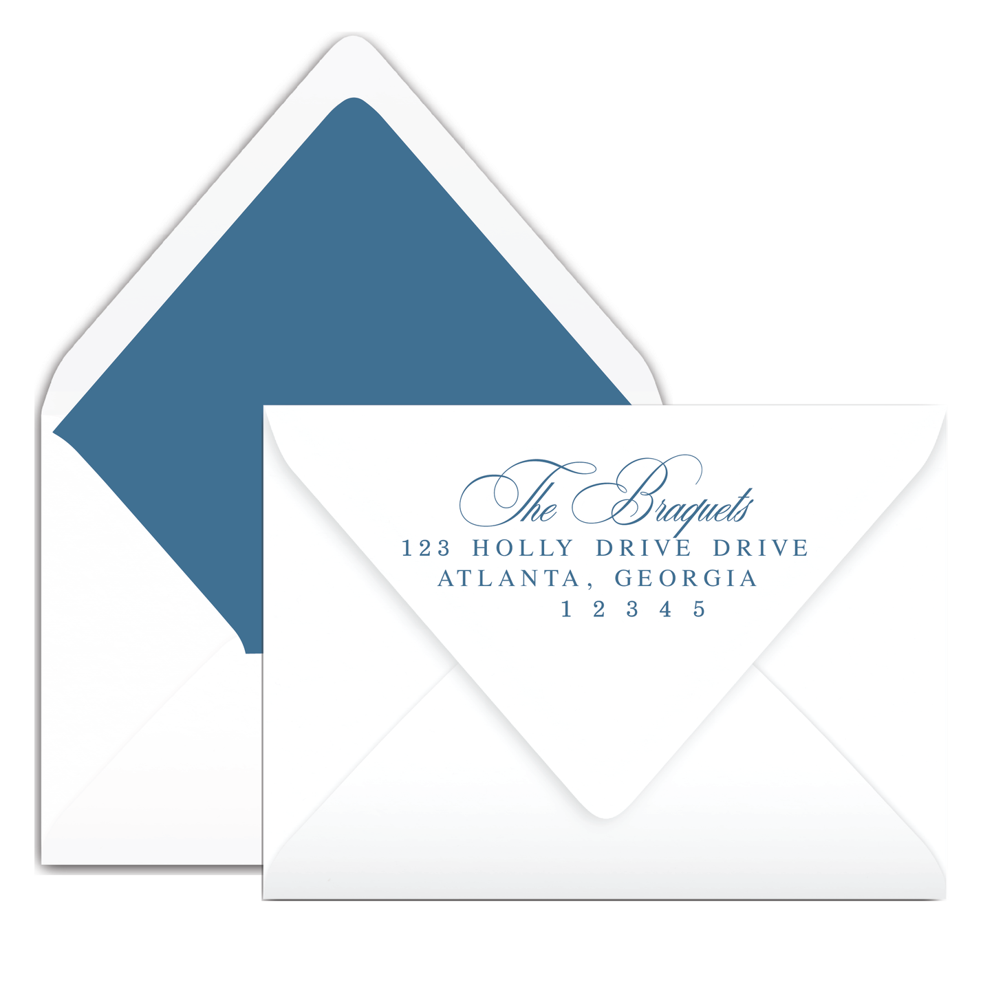 Blue Classic Merry Christmas "Scripty" Holiday Card