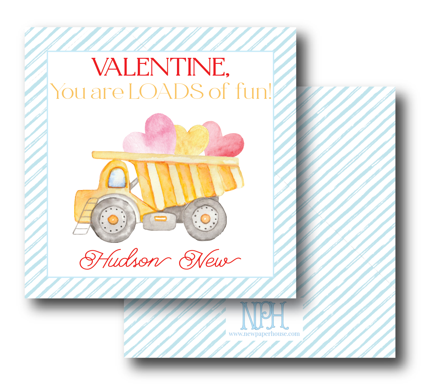 Dump Truck Valentine's Enclosure Card