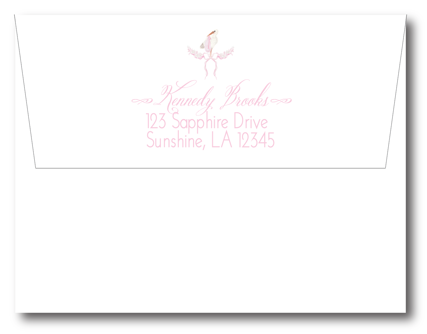 Pink Stork Stationery Set