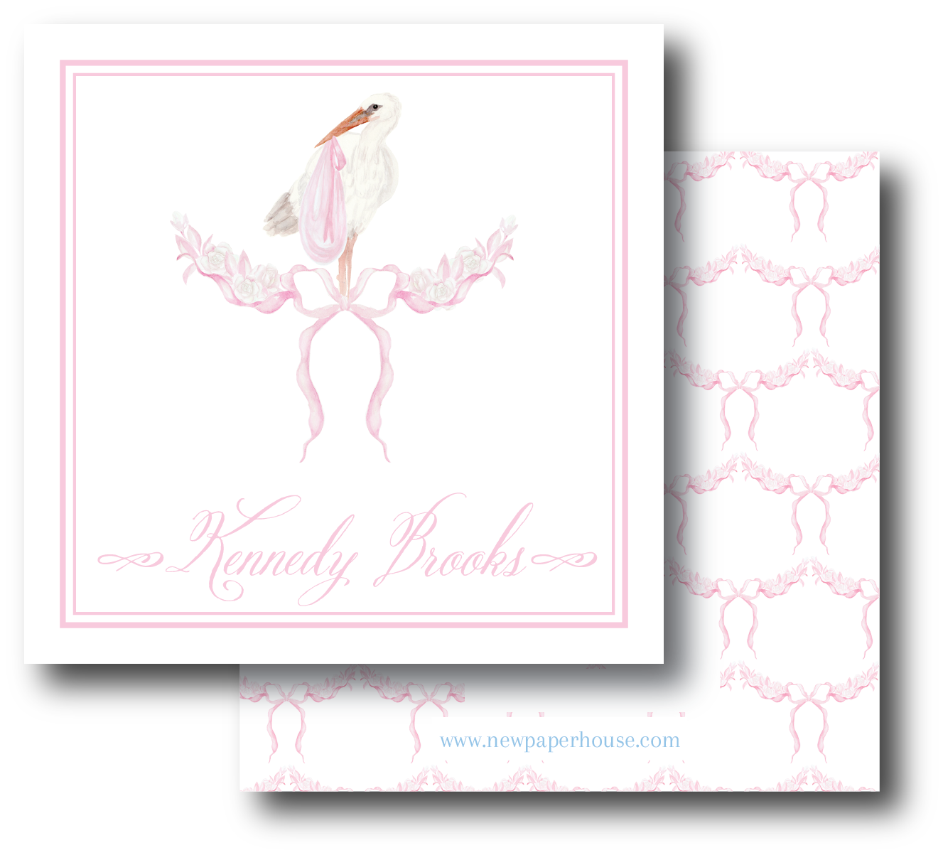 Pink Stork Enclosure Card