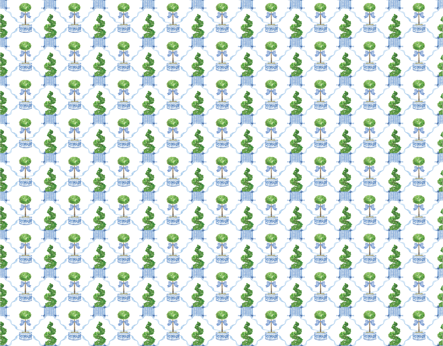 Blue Topiary Stationery Set