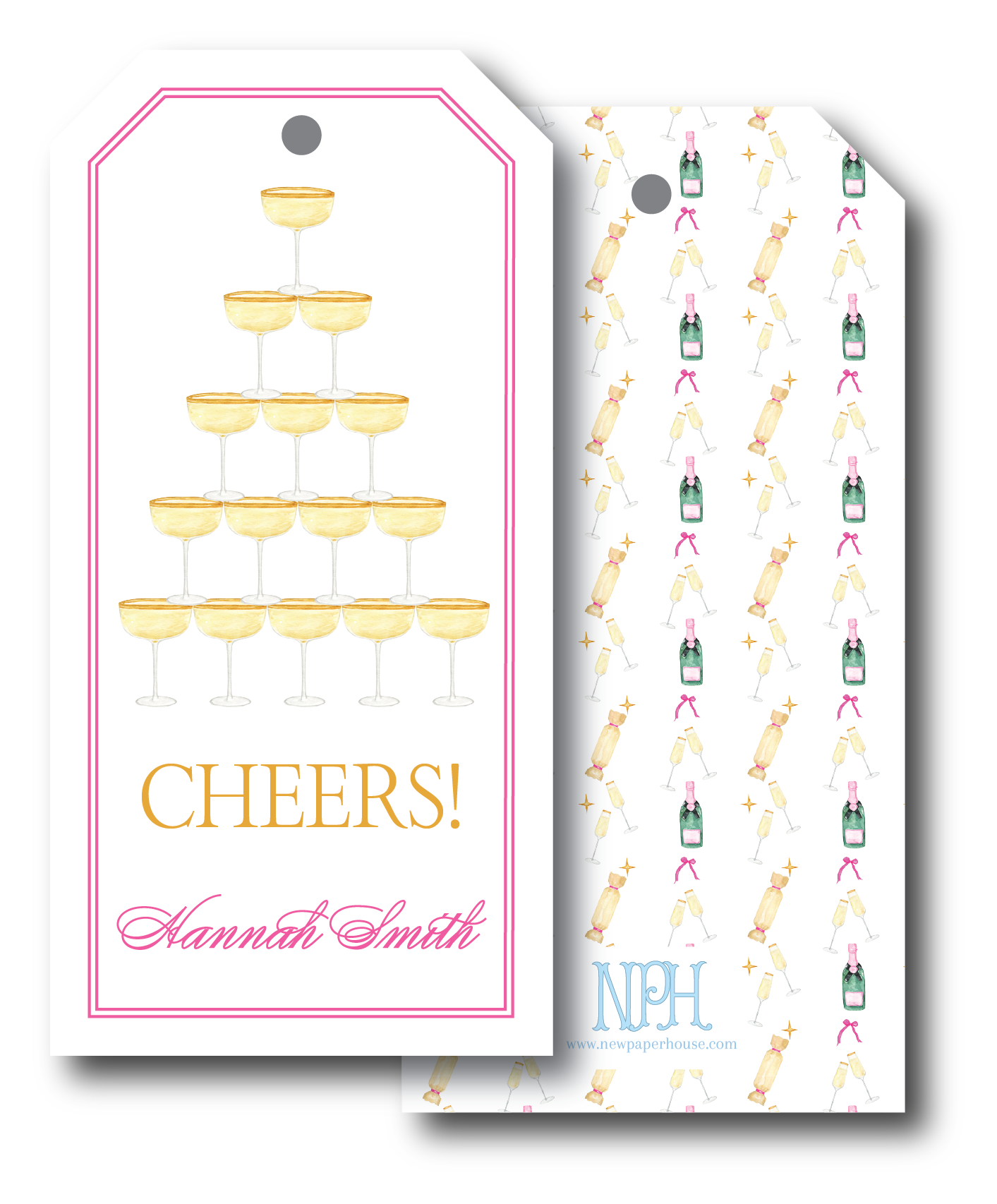 Champagne Glasses Stack Gift Tag