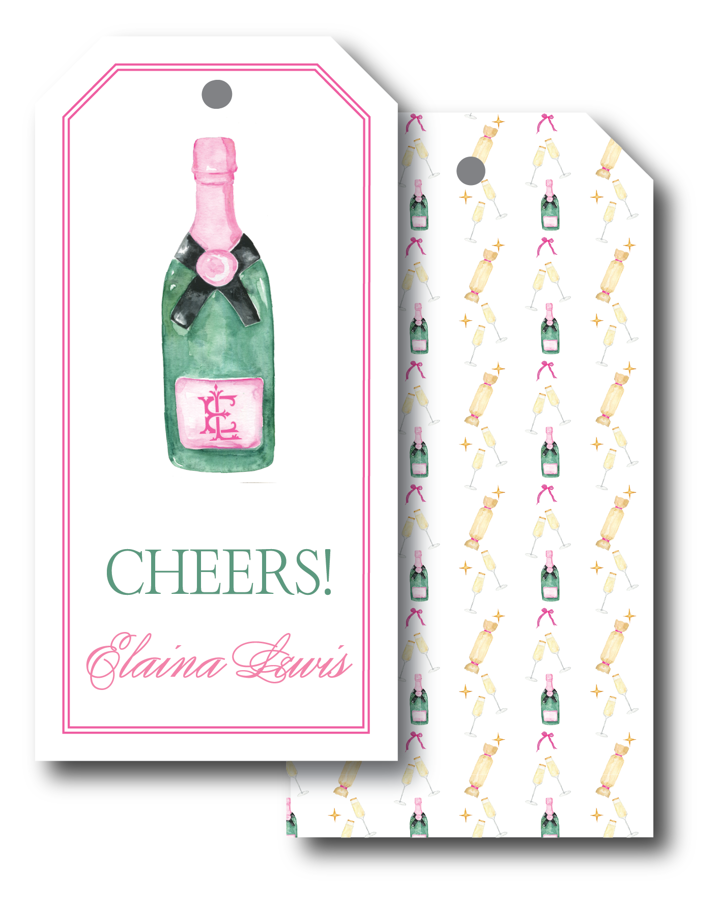 Pink Champs Cheers Gift Tag
