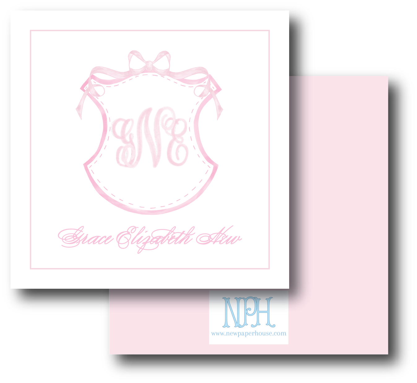 Crest Initial Pink Enclosure Card