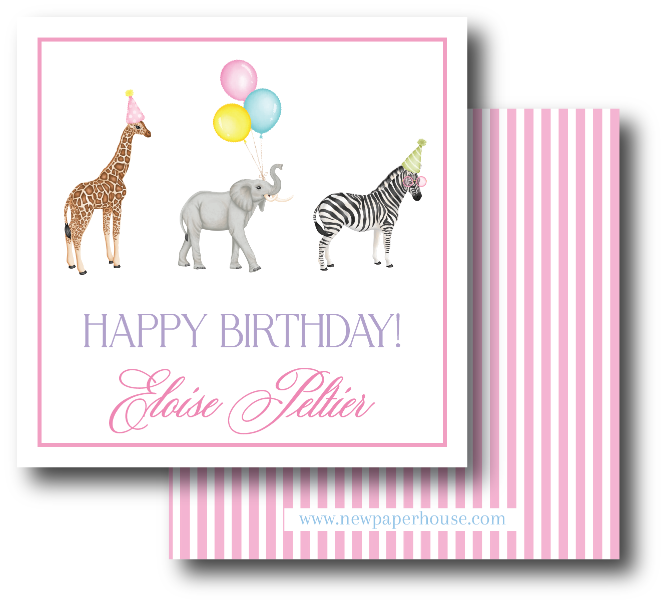 Birthday Party Animals Enclosure Card