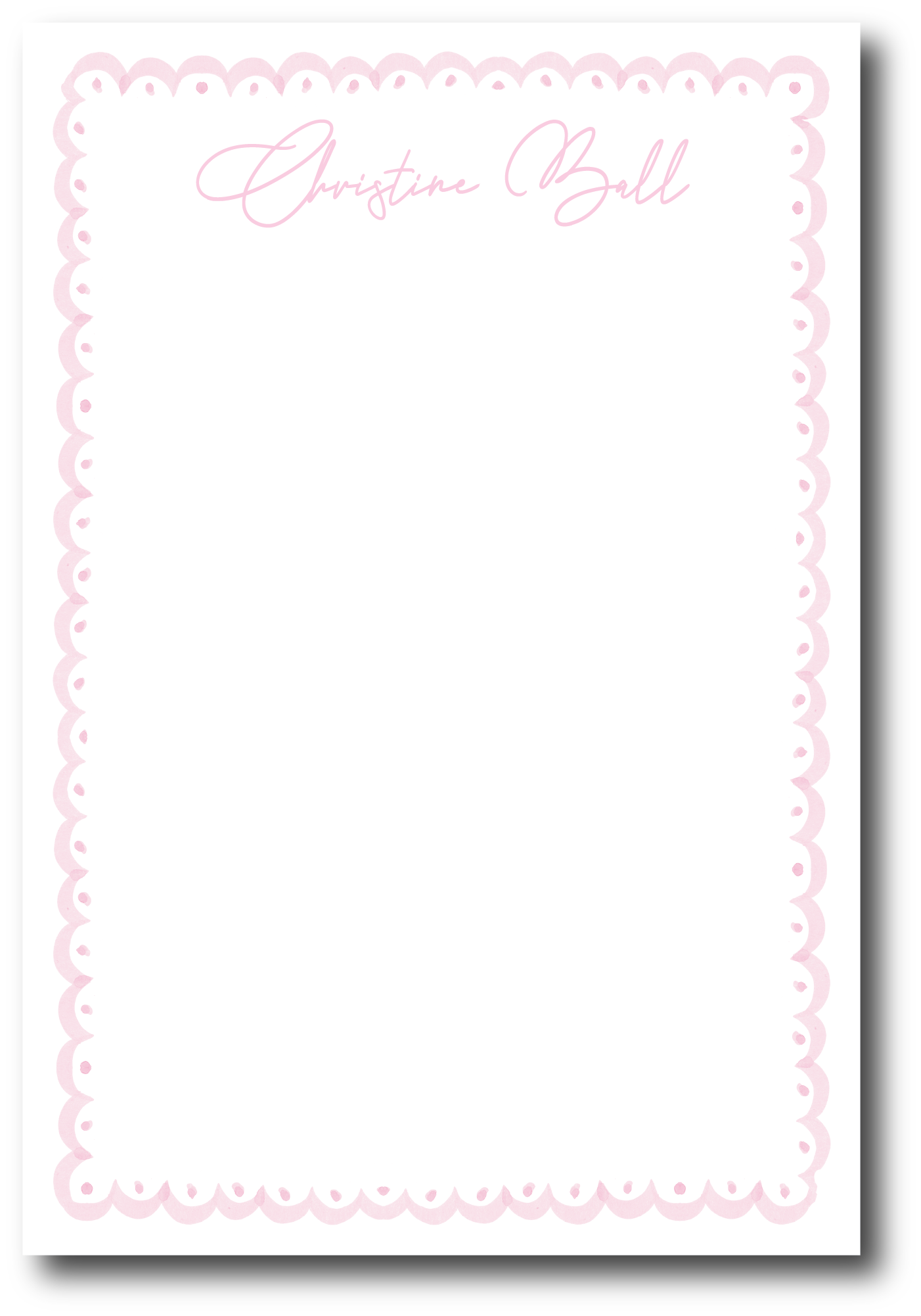 Pink Scallop Border Notepad