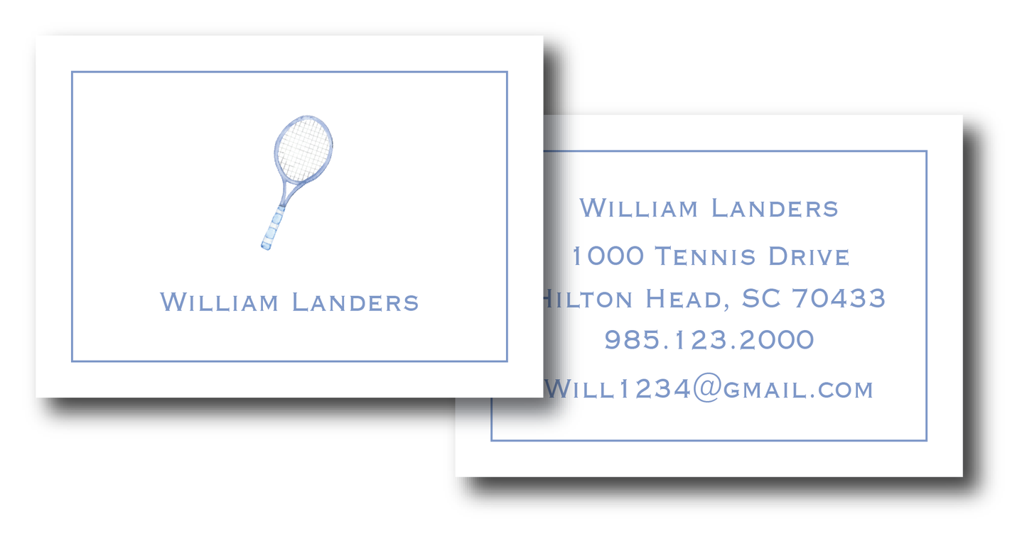 Blue Tennis Racquet Bag Tag