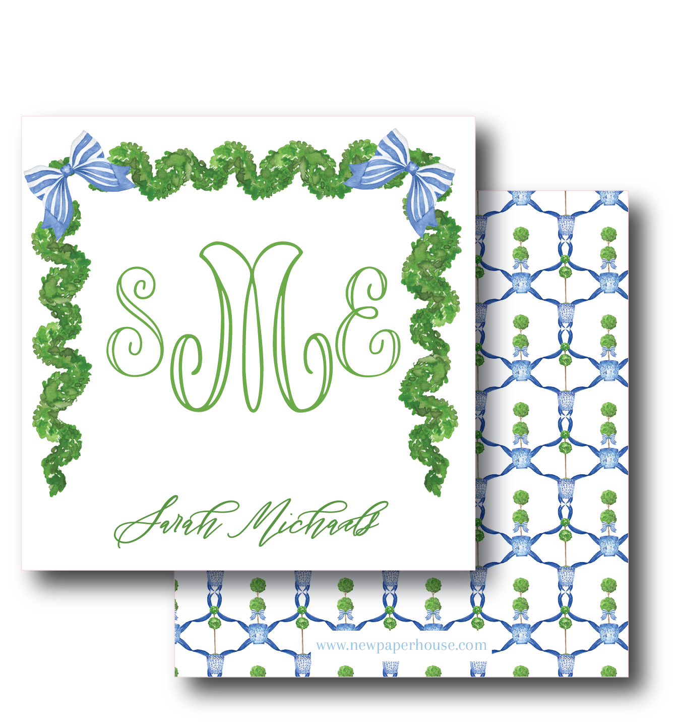 Blue Green Topiary Enclosure Card