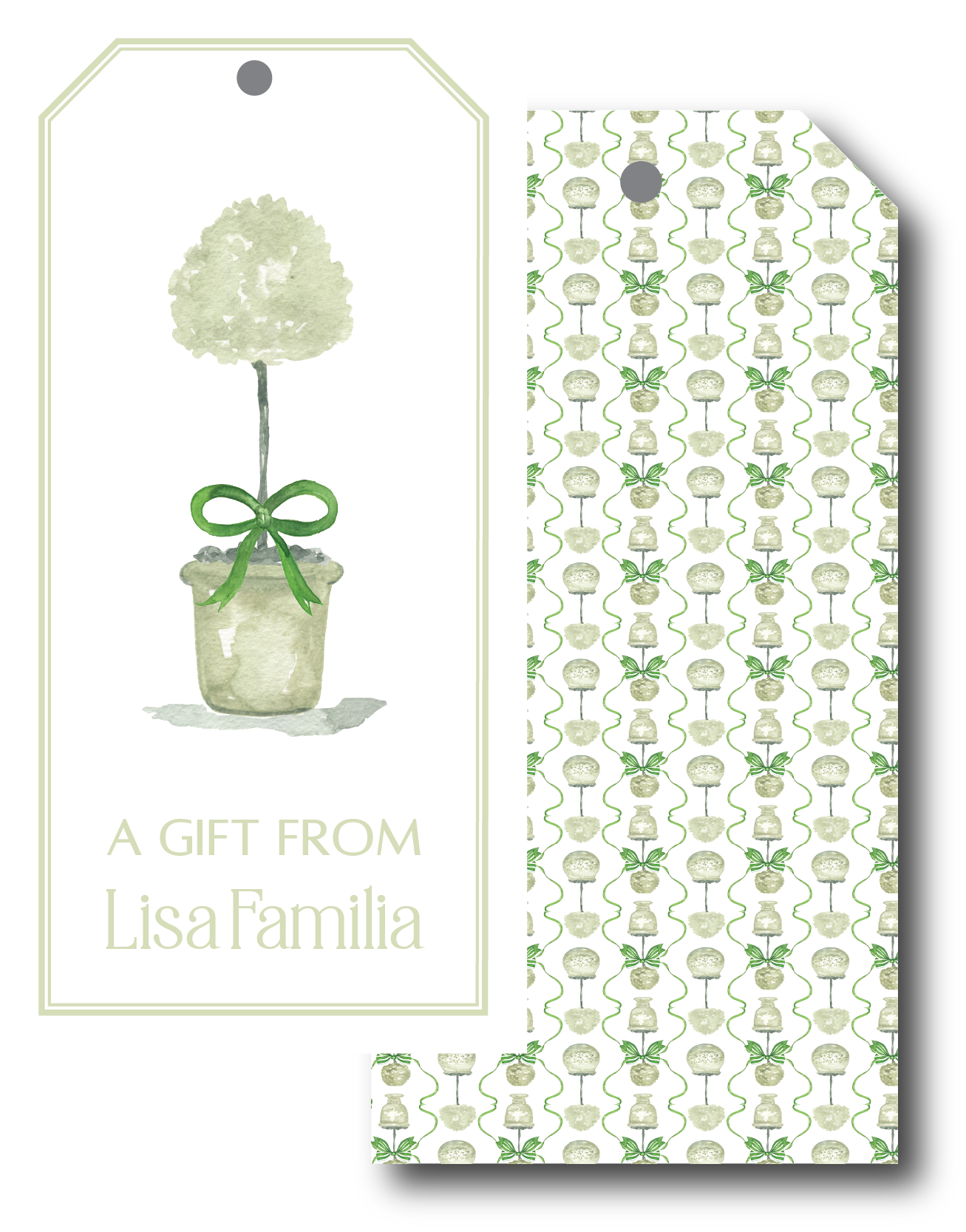 Green Topiary Gift Tag