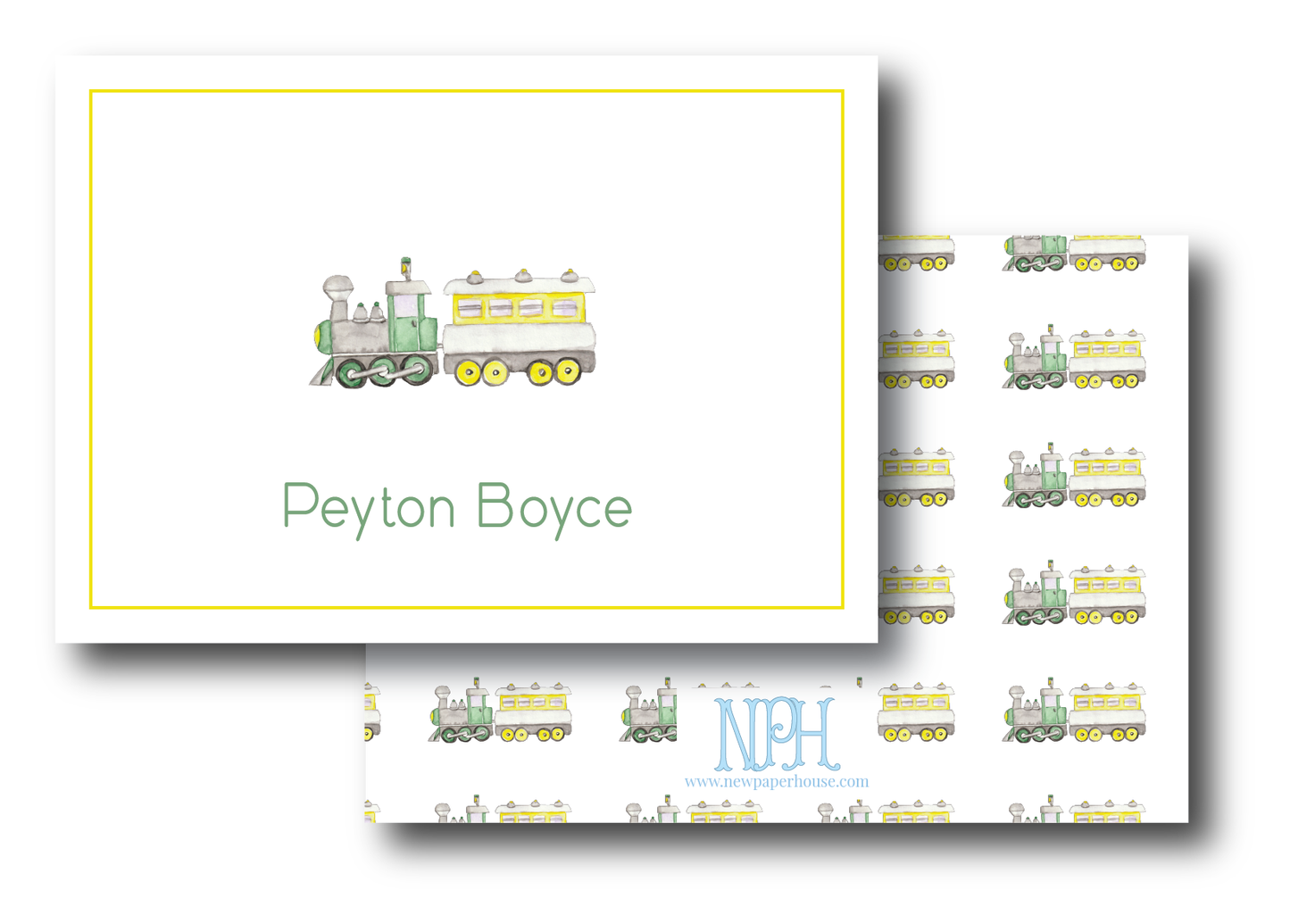 Train Green Enclosure Card