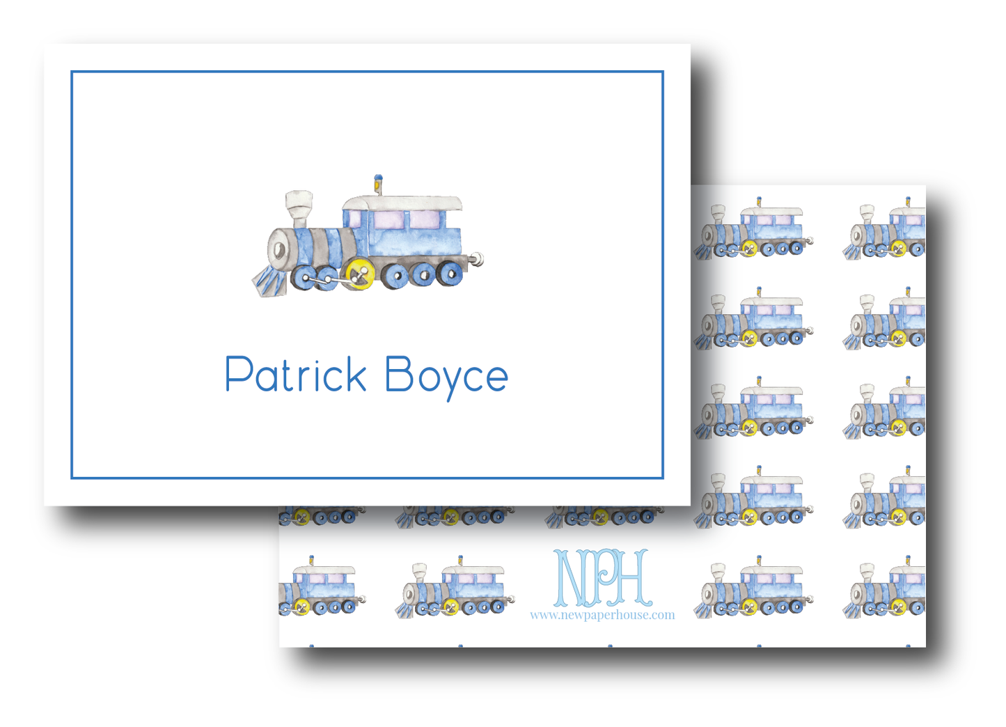 Train Blue Enclosure Card
