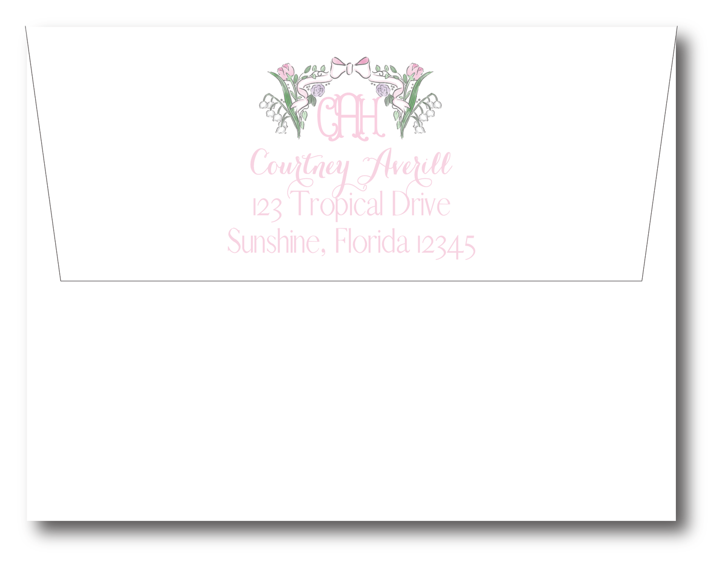 Watercolor Pink Floral Stationery Set