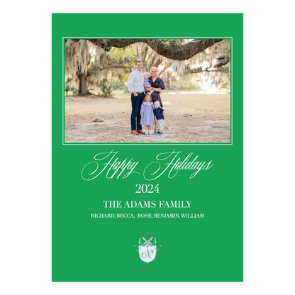 Green Bow Frame Holiday Card