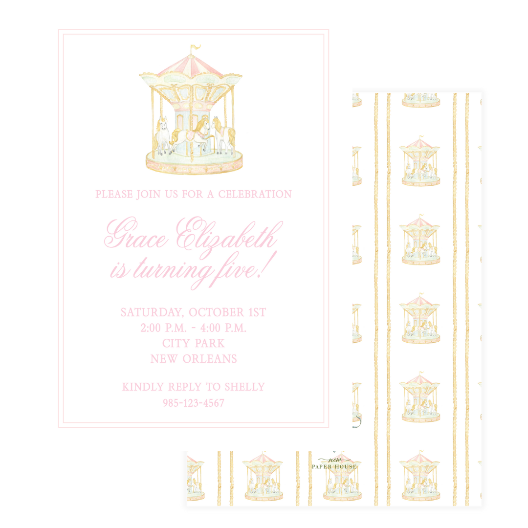 Carousel Birthday Invitation