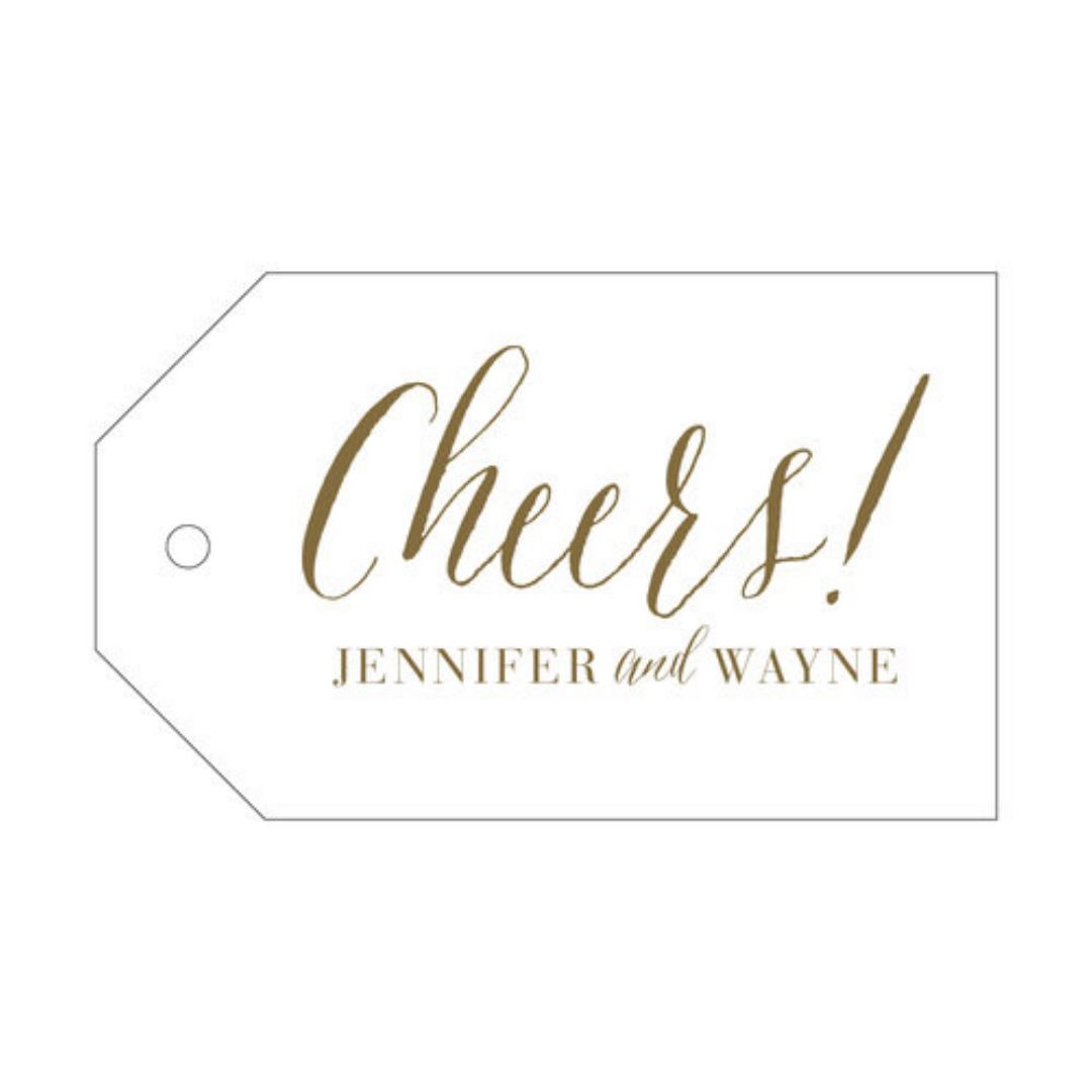 Cheers! Script Letterpress/Foil Holiday Tags