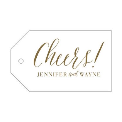 Cheers! Script Letterpress/Foil Holiday Tags