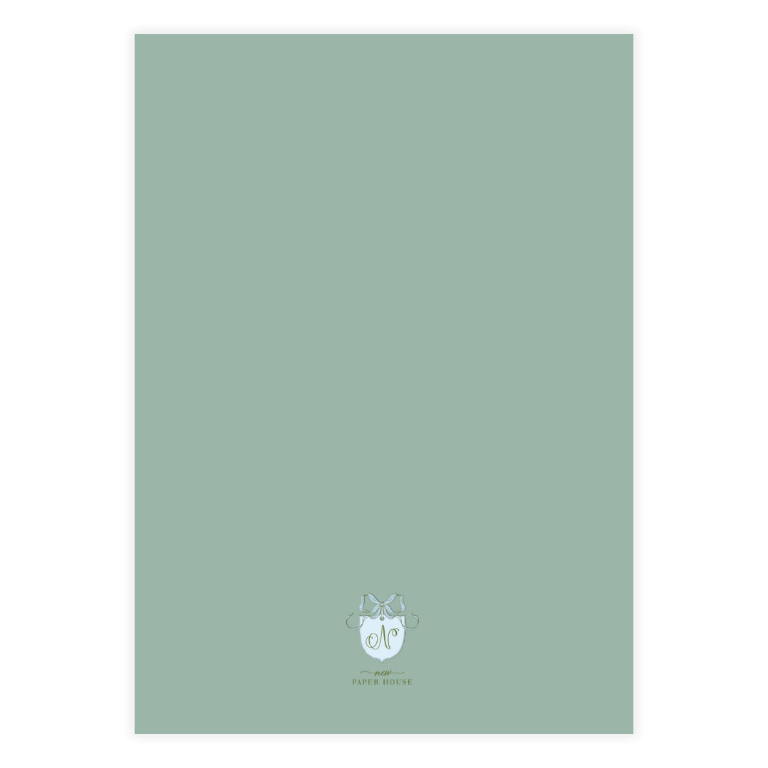 Green Tulle Bow Frame Holiday Card