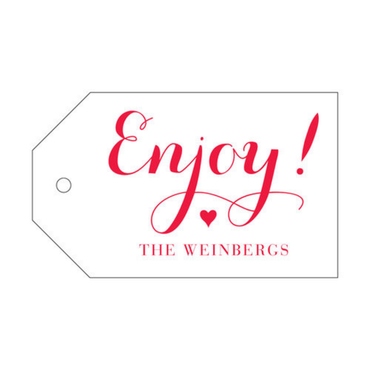 Enjoy! Script Letterpress/Foil Holiday Tags