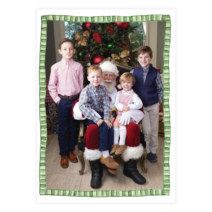 Green Stripes Frame Holiday Card