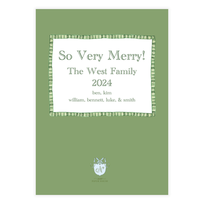 Green Stripes Frame Holiday Card