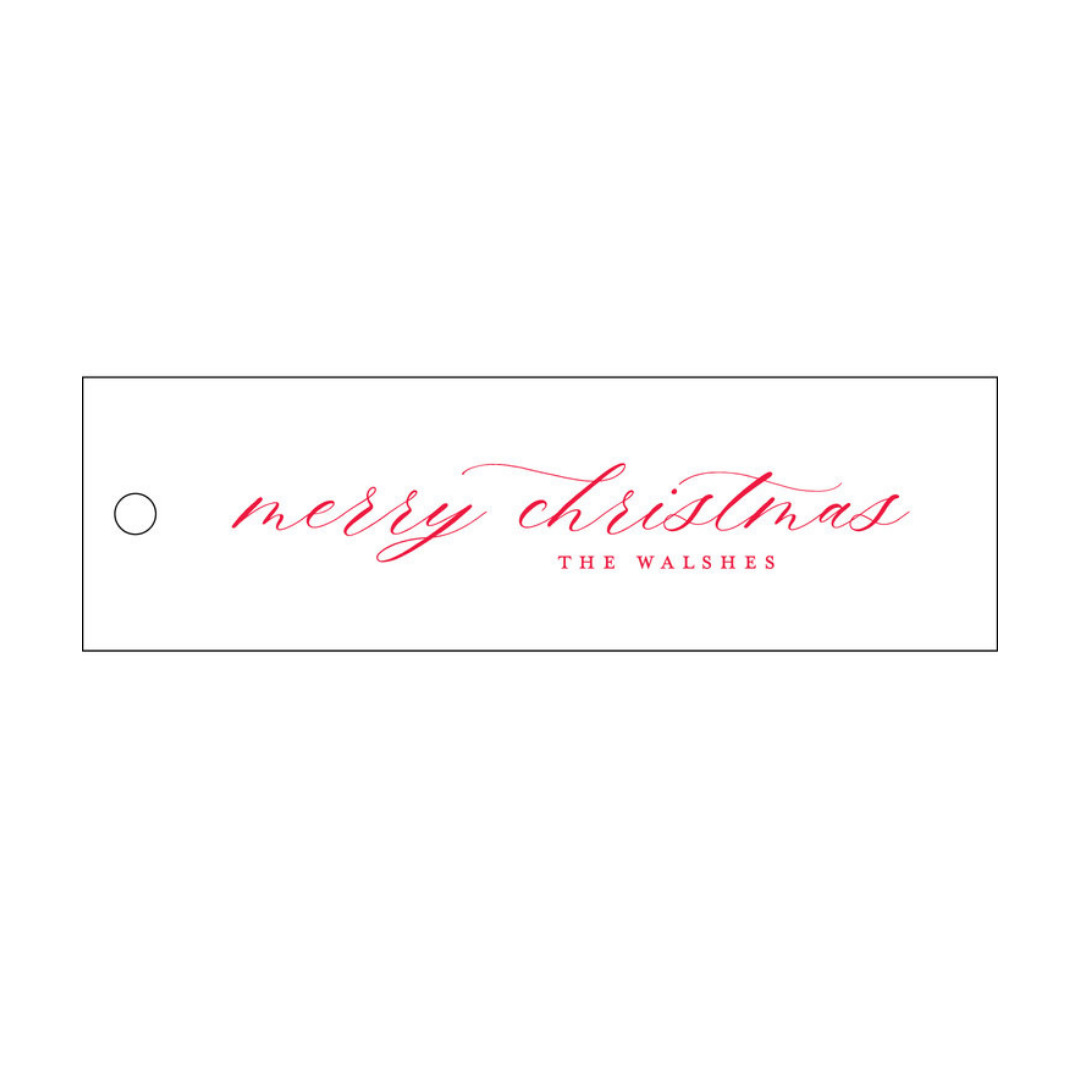 Merry Christmas Long Letterpress/Foil Holiday Tags