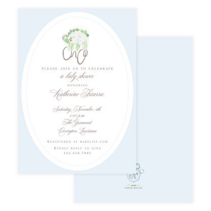 Baby Blue Carriage Invitation
