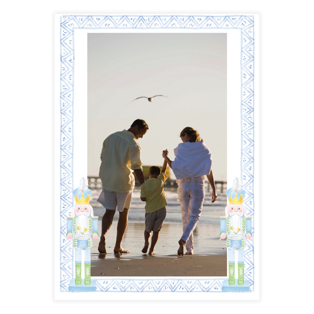 Coastal Blue Nutcracker Holiday Card