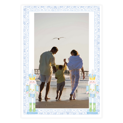 Coastal Blue Nutcracker Holiday Card