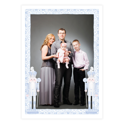 Pastel Blue Nutcracker Holiday Card