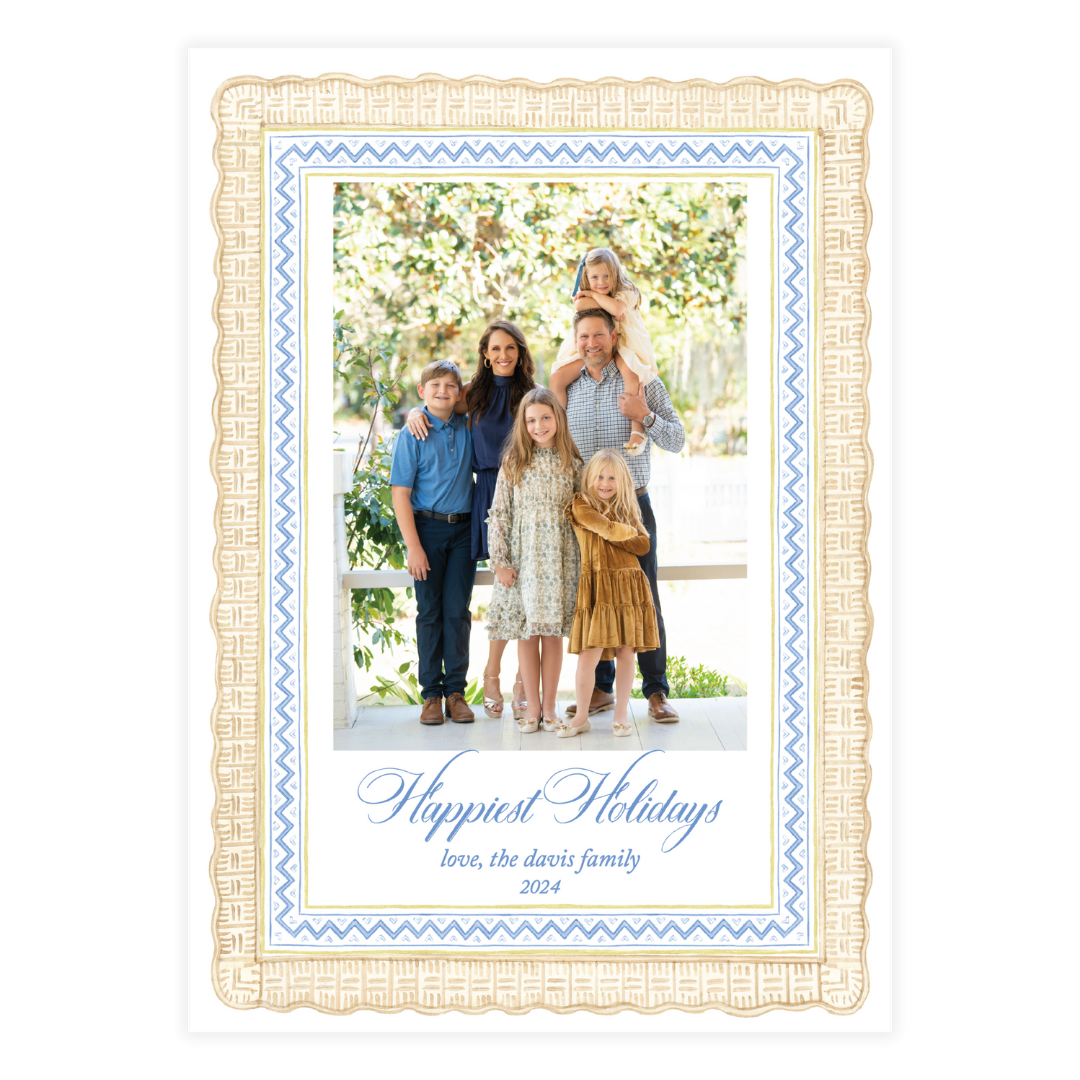 Coastal Holiday Rattan Card